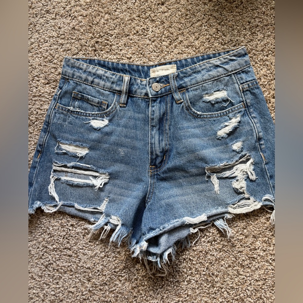 Altar'd State Ripped Blue Jean Shorts